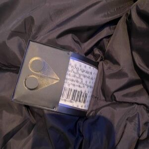 Moose Knuckles Black Belt with Silver Buckle